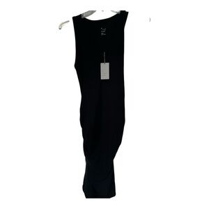A New Day Black Ribbed Sleeveless Sheath Maxi Dress